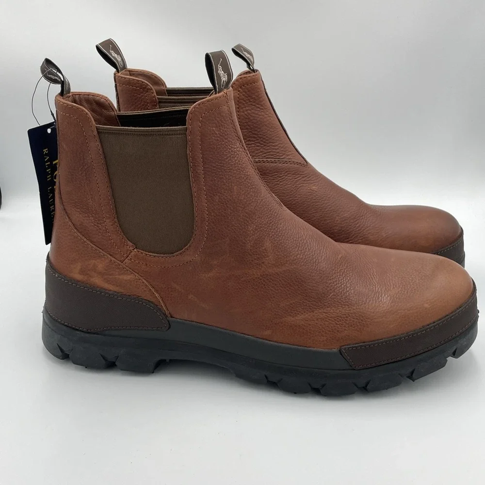 Polo Ralph Lauren Oslo Chelsea Chukka Ranger Leather Boots Brown Men's Size 10.5